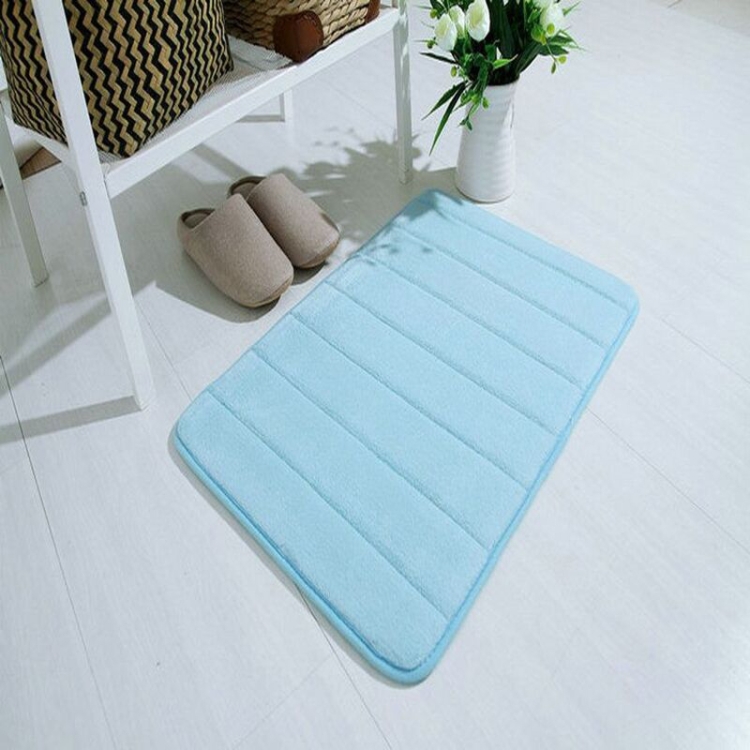 

Non Slip Water Absorption Rug Bathroom Mat Shaggy Memory Foam Kitchen Door Floor Mat, Size:40X60CM(Blue)