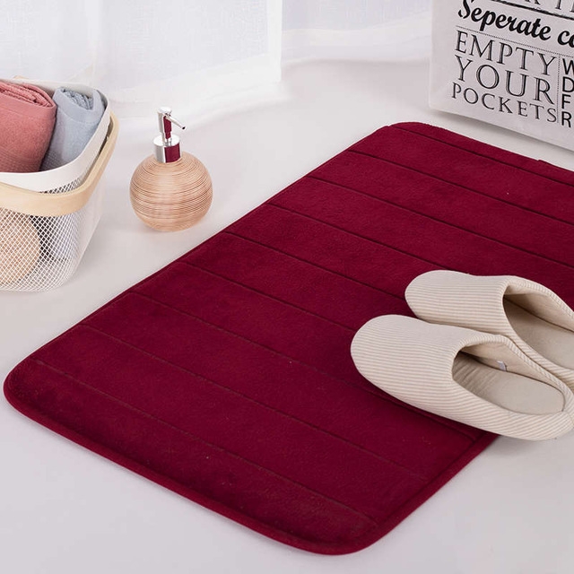 Sunsky Non Slip Water Absorption Rug Bathroom Mat Shaggy Memory