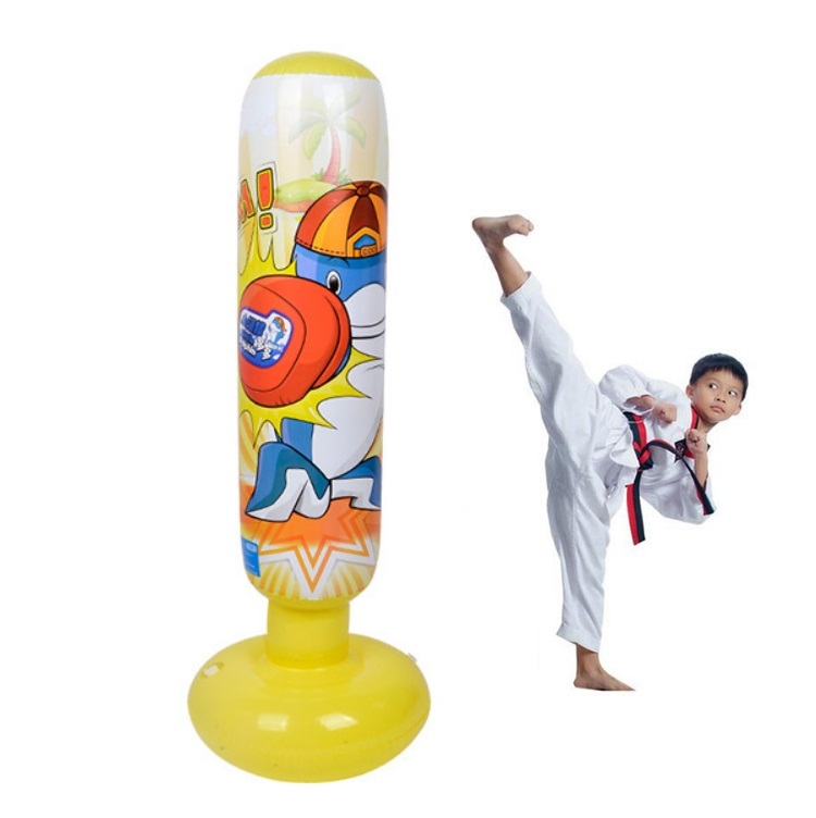 

Doctor Dolphin DD01 Cartoon Dolphin Pattern Children Fitness Inflatable Vertical Thick Boxing Column Venting Toy Tumbler Punching Bag, Height: 1.25m(Yellow)