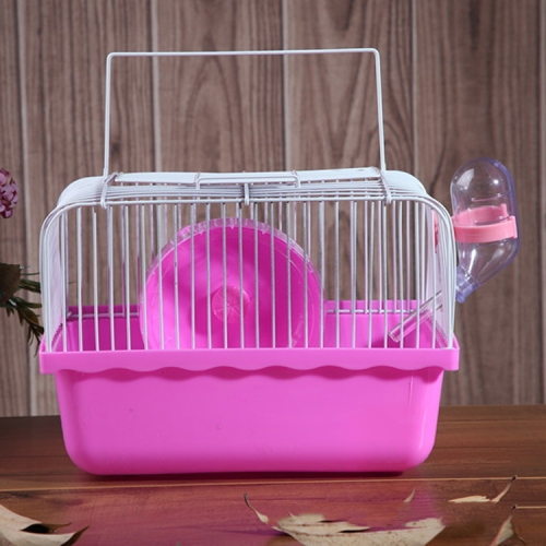 

2 PCS Hamster Cage Portable Take-Out Cage Hamster Golden Bear Supplies(Pink)