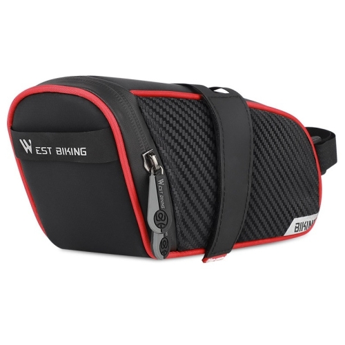 

WEST BIKING Bicycle Waterproof Tail Bag Mountain Bike Riding Equipment Saddle Bag Large (Black Red)