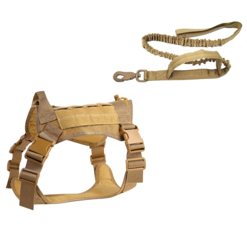 

Outdoor Dog Vest Chest Harness Large And Medium-Sized Dog Training Vest Dog Leash, Size: XL(Khaki)