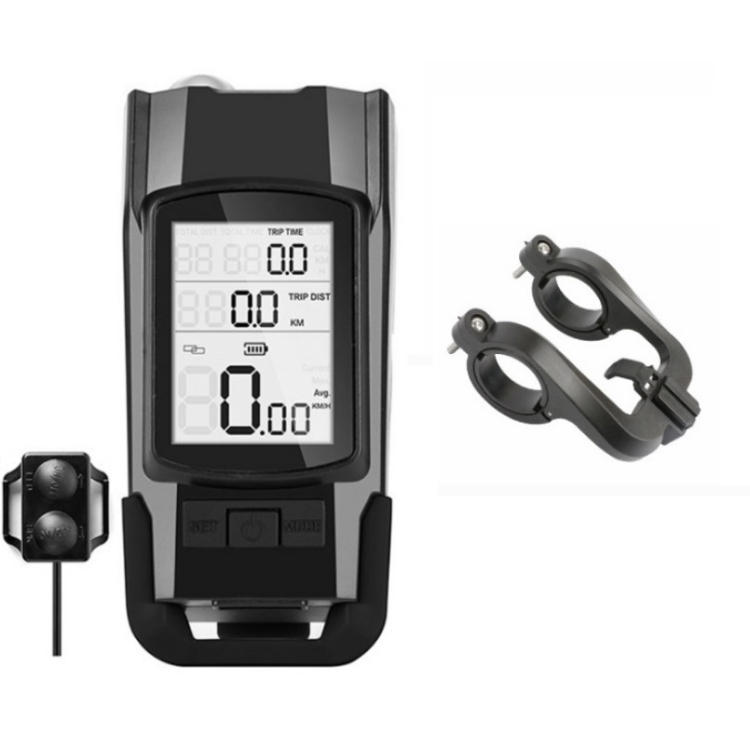 

WEST BIKING 3 In 1 Wireless Bicycle Speedometer With Horn & Front Light Upgraded Version (Black)