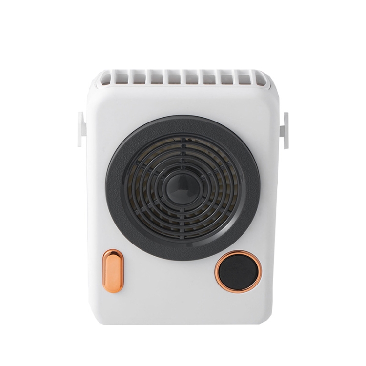

F856 Camera Fan Smart Digital Display Compact Portable Neck Hanging USB Fan(White)