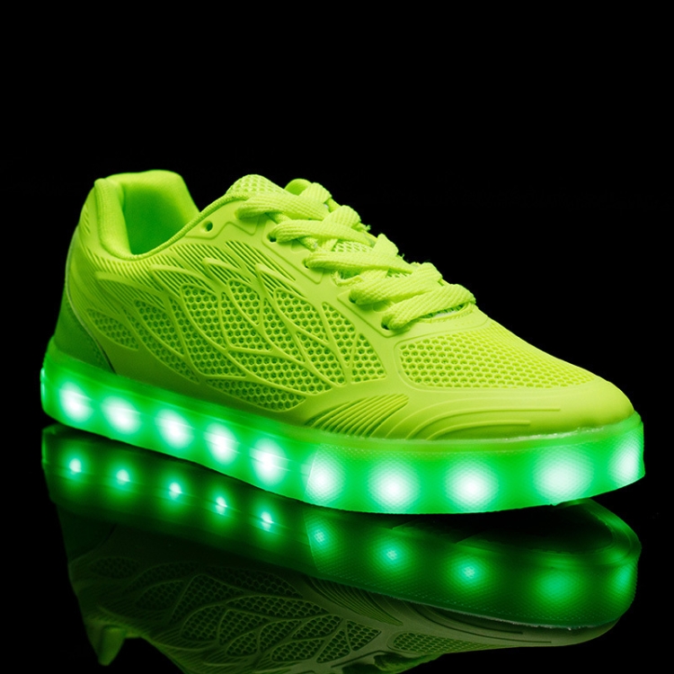 

Colorful Luminous Casual Shoes With USB Charging Light, Size: 37(Green)
