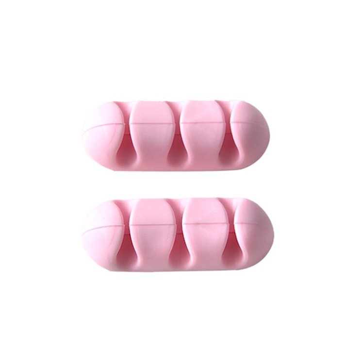 

10 PCS Paste Type Headphone Data Cable Organizer(Pink)
