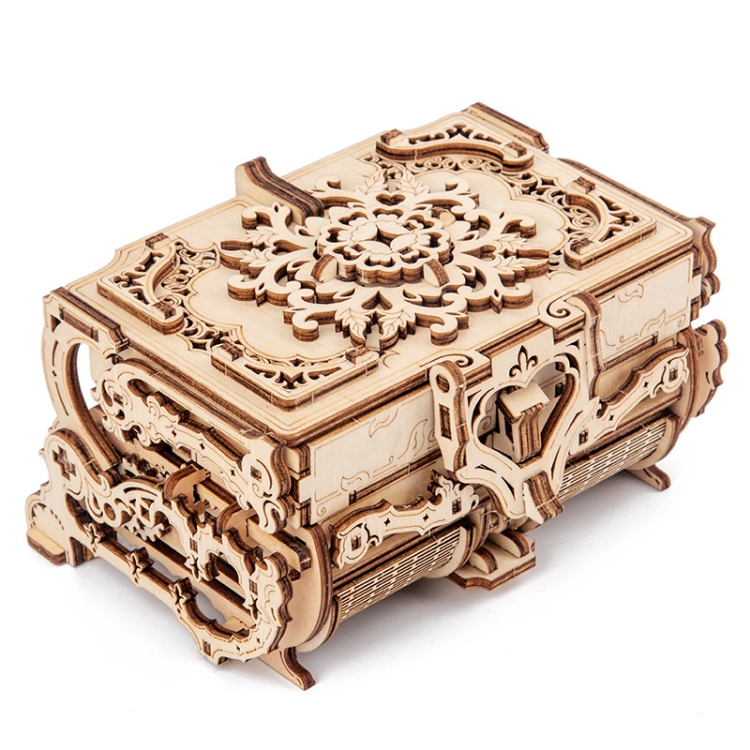 

Wooden Machinery Antique Box DIY Gift Gear Rotating Model 3D Assembly Puzzle Educational Toy