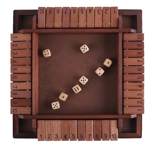 

Four-Sided Digital Flop Game Party Interaction Children Educational Leisure Board Game Adult Decompression Wooden Toys, Colour: Brown