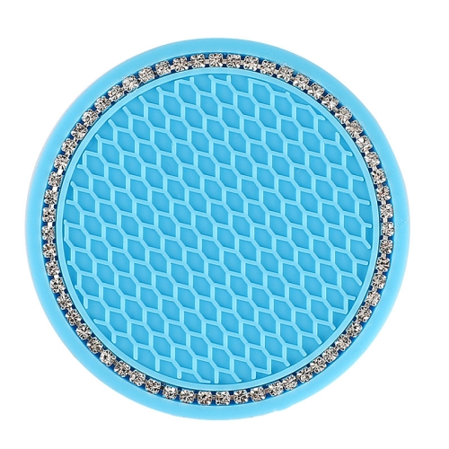 

5 PCS Car Universal Diamond Honeycomb Water Coaster Car Anti-Slip Mat(Blue White Diamond)