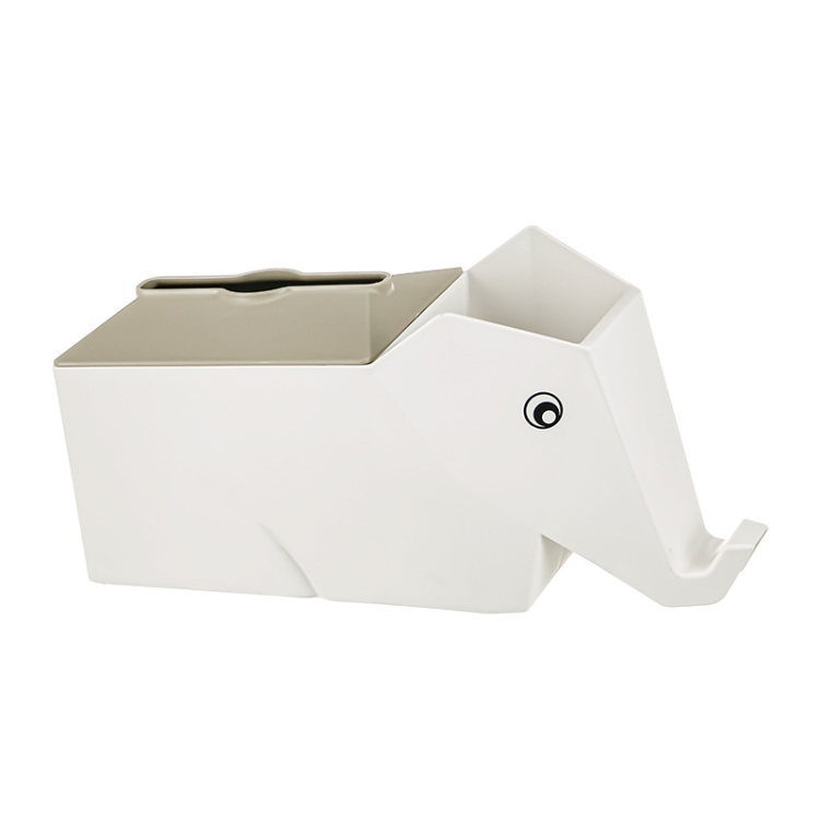 

2 PCS Cartoon Elephant Tissue Box Desktop Multi-function Storage Box Household Mobile Phone Holder(Gray)