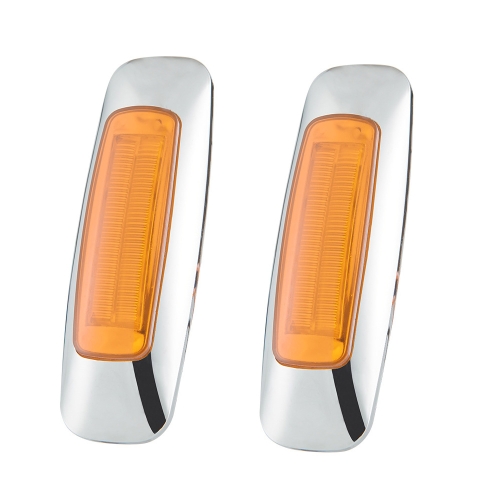 

2 PCS 12/24V 8 LEDs Explosion Lightning Plating Edge Light Side Tail Light(Yellow)