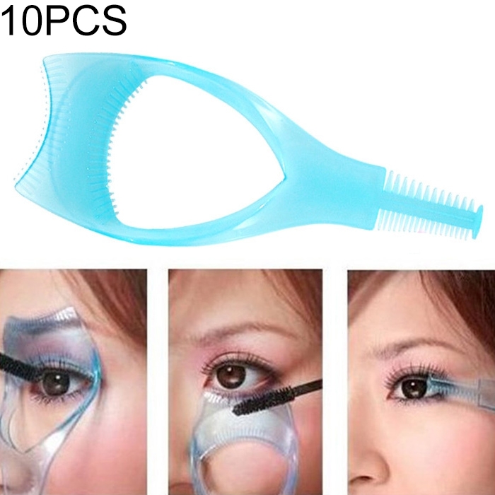 

10 PCS 3 in 1 3D Crystal-Color Makeup Eyelash Comb Eyelash Card(Blue)