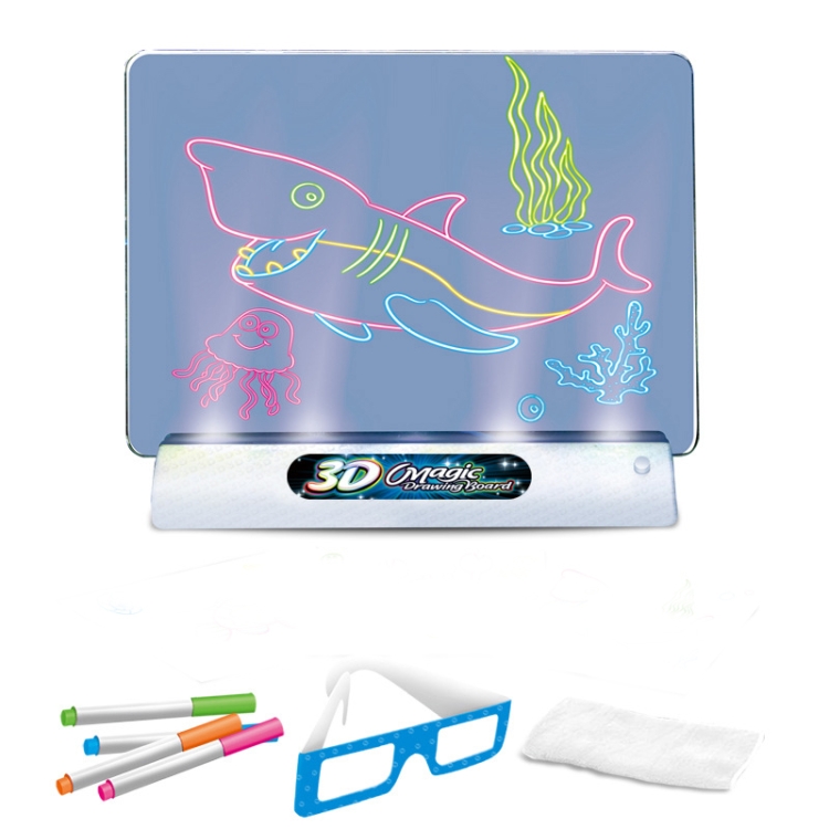 

3D Fluorescent Drawing Board Magic Luminous Three-Dimensional Writing Board Graffiti Board Lighting Puzzle Children Drawing Board,Style: Large Drawing Board (Space Version)