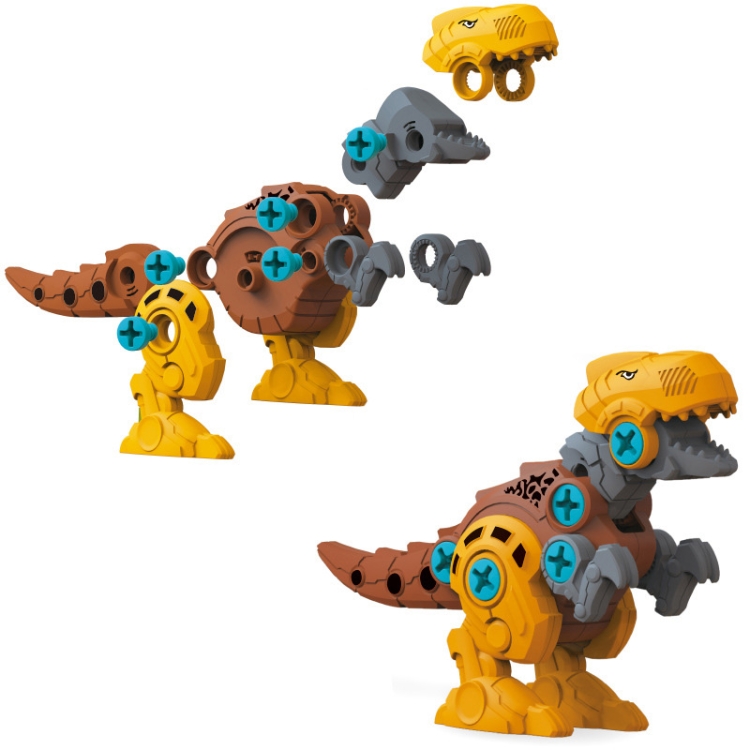 

2 PCS Children Toy Set Puzzle DIY Screw Assembly Dinosaur Building Block(Tyrannosaurus)