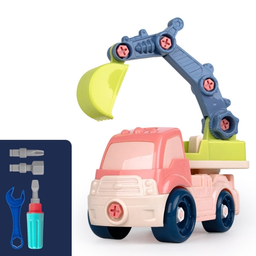 

Children Education Engineering Vehicle DIY Toy Detachable Multifunctional Assembly Car(Excavator)