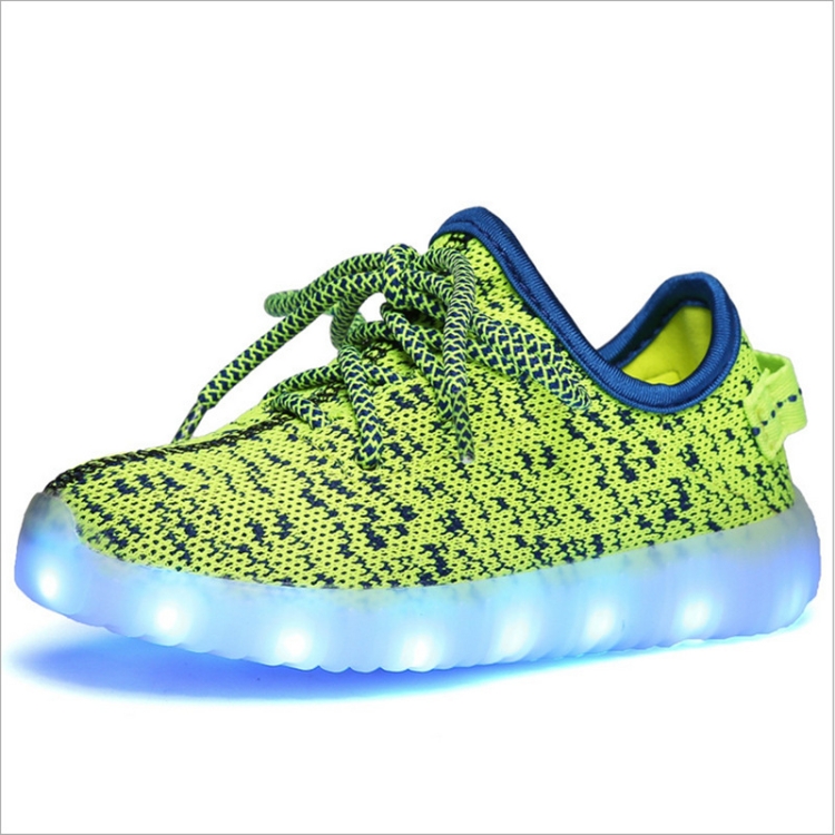 

Low-Cut LED Colorful Fluorescent USB Charging Lace-Up Luminous Shoes For Children, Size: 30(Fluorescent Green)