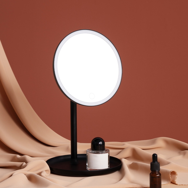 

Lifting Makeup Mirror Desktop LED Light Desktop Portable Beauty Mirror(Black)