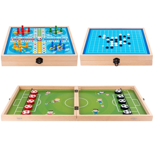 

3 In 1 Beech Multi-Function Game Chess Two-Person Battle Parent-Child Interaction Ejection Chess