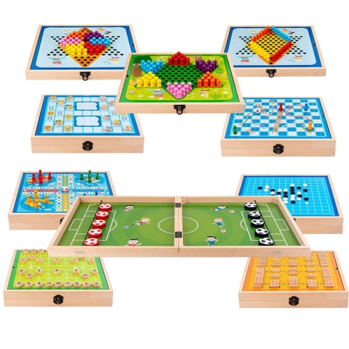 

10 In 1 Beech Multi-Function Game Chess Two-Person Battle Parent-Child Interaction Ejection Chess