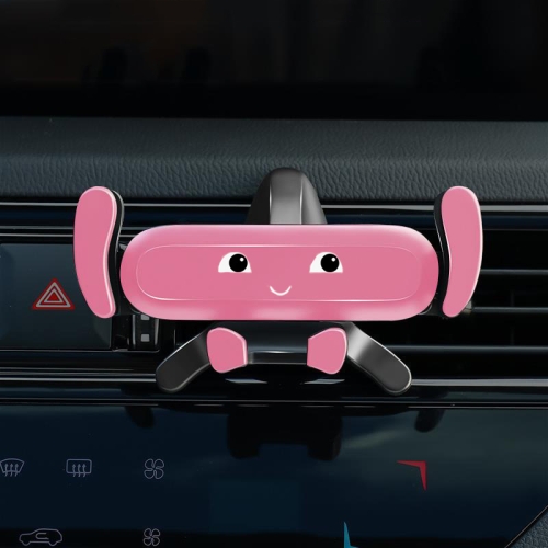 

2 PCS Cartoon Air Outlet Navigation Buckle Type Gravity Car Phone Holder, Colour: Pink Anti-shake Tripod