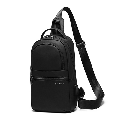 

BANGE BG-8593 Men Messenger Bag Multifunctional Outdoor One-Shoulder Bag with External USB Charging Port(Black)