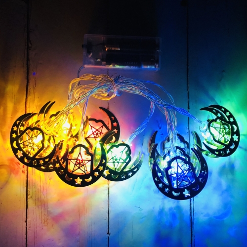 

3m 20 LEDs Eid Al-Fitr LED Star and Moon String Lights Ramadan Festival Decoration Lamp(Colorful Light)