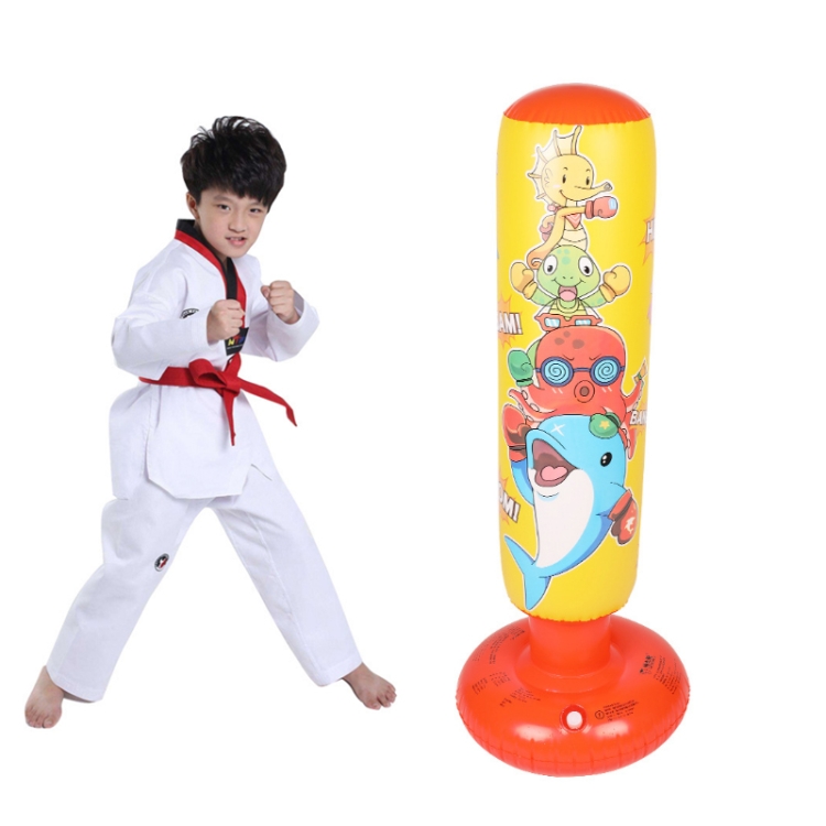

Cartoon Underwater Animal Pattern Children Inflatable Vertical Boxing Column Tumbler Inflatable Sandbag, Height: 1.25m(Yellow)