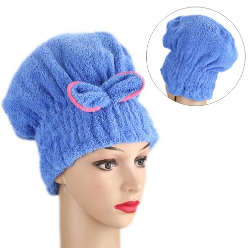 

Coral Velvet Dry Hair Cap Cute Princess Shower Cap Dry Hair Towel Quick Dry Water(Blue)