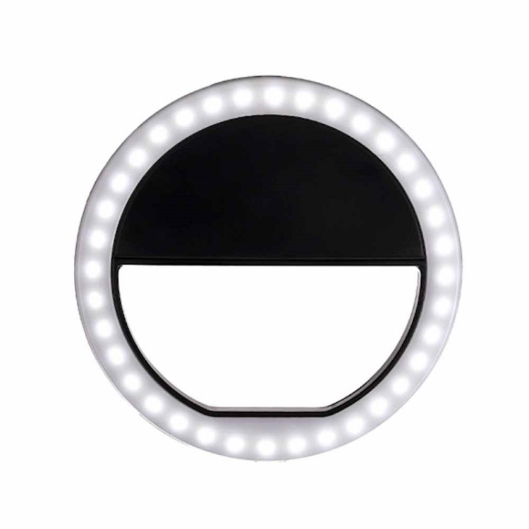 

2 PCS Ring-Shaped Mobile Phone Selfie Fill Light LED Flashlight For Live Photography(Black)