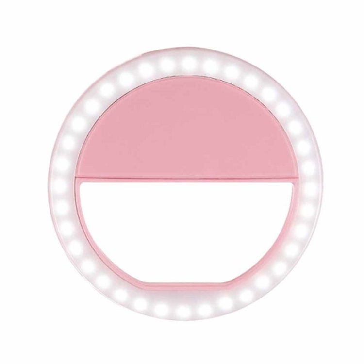 

2 PCS Ring-Shaped Mobile Phone Selfie Fill Light LED Flashlight For Live Photography(Pink)