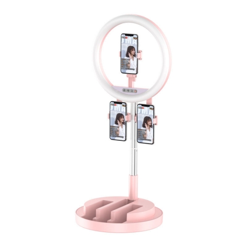 

JM03 11 Inch 3 Position Fill Light Beauty Selfie Desktop Bracket Live Broadcast Integrated Floor LED Light( Pink)