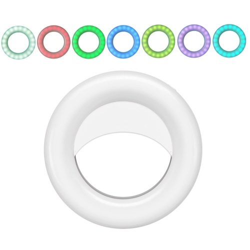 

2 PCS L-06 40 LEDs RGB Mobile Phone Fill Light Rechargeable Colorful Ring Light Mobile Phone Live Selfie Beauty Ligh(White)