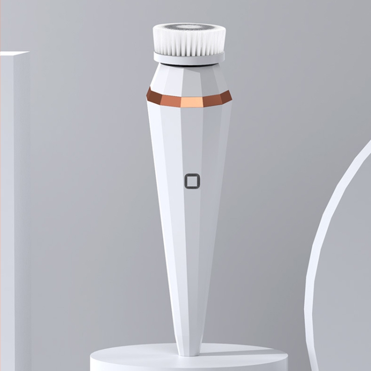 

D27 Silicone Facial Cleanser Rotating Clean Facial Brush Beauty Massage Multifunctional Facial Cleanser(Temperament White)