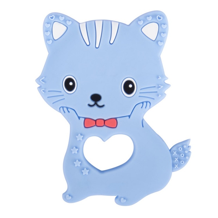

MJYJ019 2 PCS Silicone Baby Teether Children Molar Stick Toy, Colour: Kitten-Blue