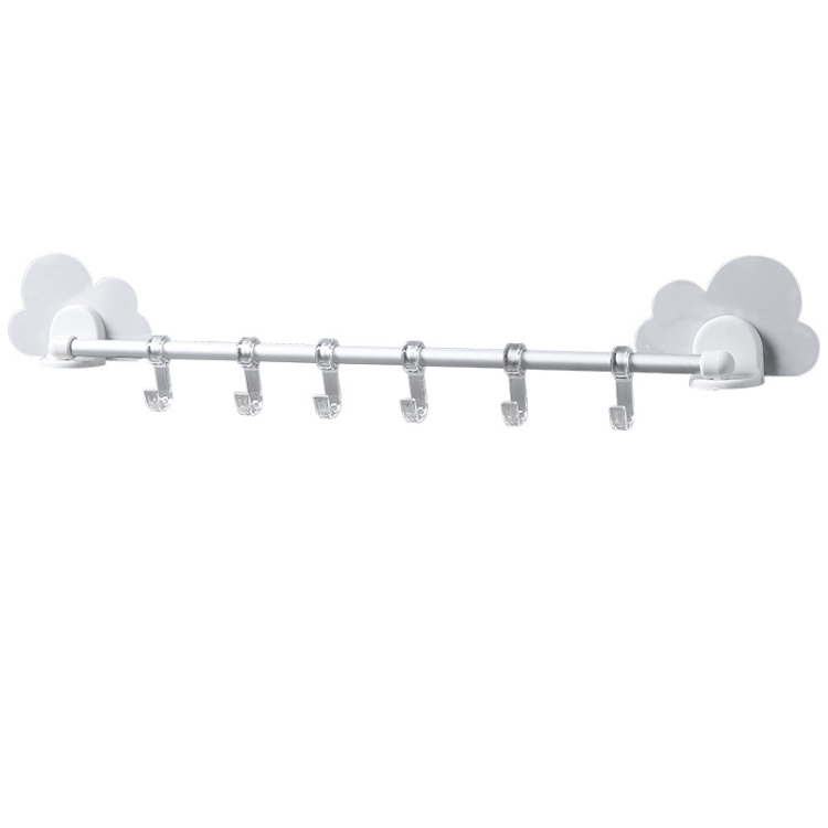 

3 PCS Space Aluminum 6-Link Hook Kitchen And Bathroom Sliding Storage Rack(Cloud Hook)