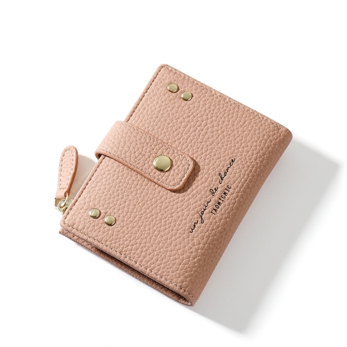 

Y8665 Zipper Coin Pocket Multi-Card Slot Short Bi-Fold Wallet(Pink)