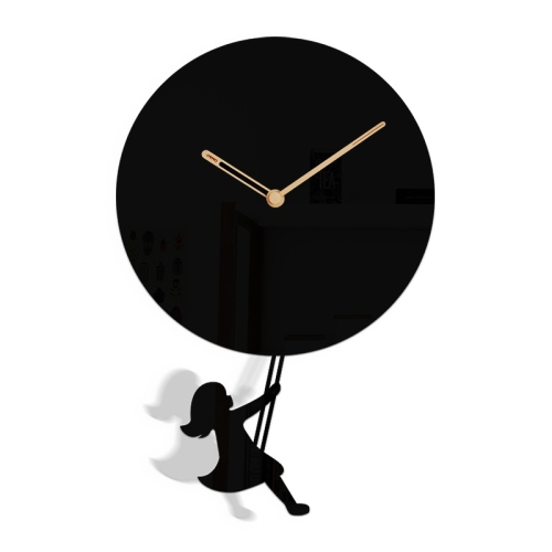 

Swing Simple Personality Wall Clock Living Room Bedroom Wall Decoration Acrylic Clock(Black)