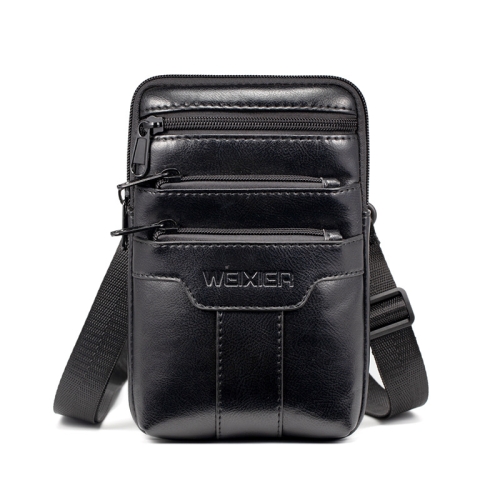 

WEIXIER 8612 Men Shoulder Bag Waist Bag Credentials Storage Sports Leisure Multi-functional Mobile Phone Bag(Black)