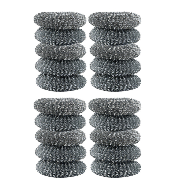 

20 PCS Stainless Steel Cleaning Ball Kitchen Brush Pot And Dishwashing Brush Replacement Head, Style: Steel Ball