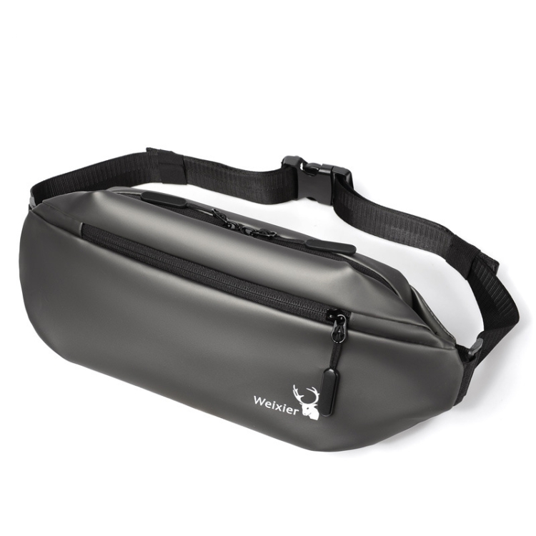 

WEIXIER 9563 Men Outdoor Messenger Bag Multifunctional PU Large-Capacity Waist Bag(Gray)