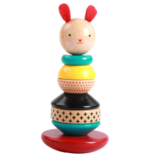 

Rabbit Tower Tumbler Toy Children Animal Jenga Tower Column Wood Toy