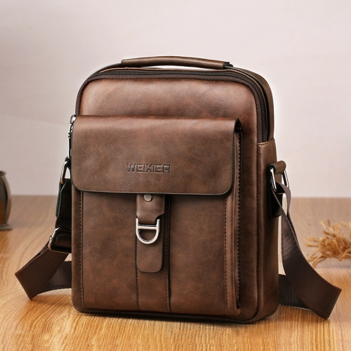 

WEIXIER 8606 Men Outdoor Small Messenger Bags Leisure Sports Shoulder Bags(Dark Brown)