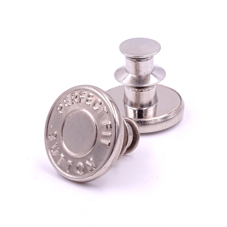 

20 PCS 17mm Jeans Buttons Nail-Free Adjustable And Detachable Buttons, Colour: Silver