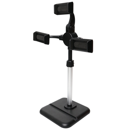 

Telescopic Adjustment Live Frame Desktop Tablet Mobile Phone Bracket, Specification: K06 Three-seat (Black)