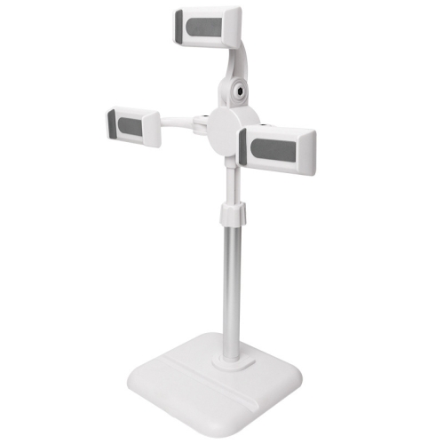 

Telescopic Adjustment Live Frame Desktop Tablet Mobile Phone Bracket, Specification: K06 Three-seat (White)