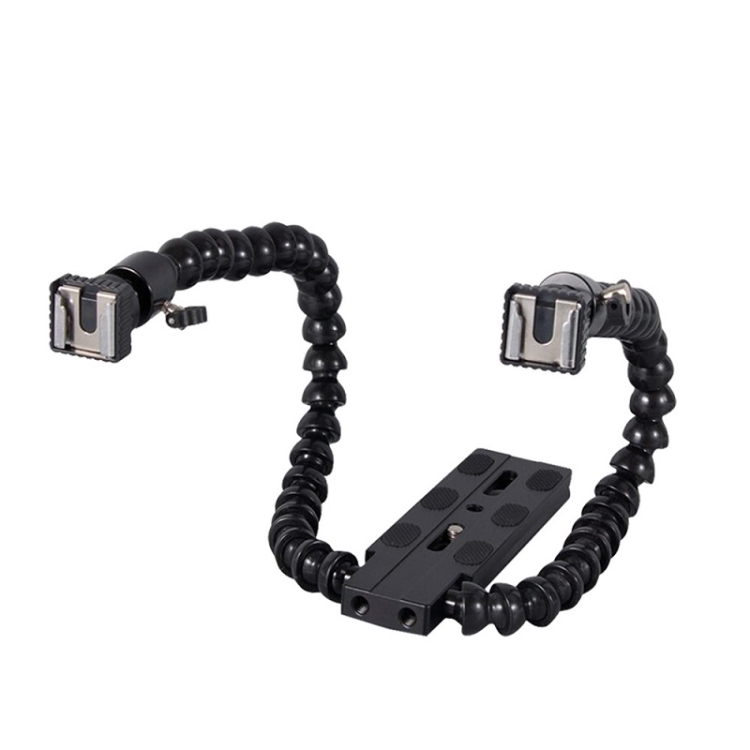 

Flexible Dual Arm Hot Shoe Flash Bracket Mount Holder Bracket