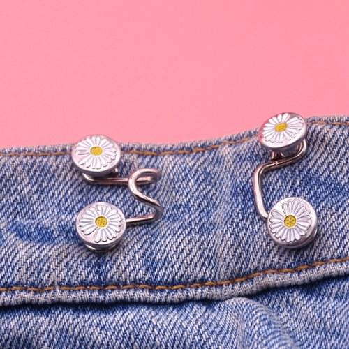 

5 PCS 6 in 1 Nail-Free Detachable Button Jeans Waist Adjustment Buckle Set, Colour: 25mm ( Chrysanthemum)