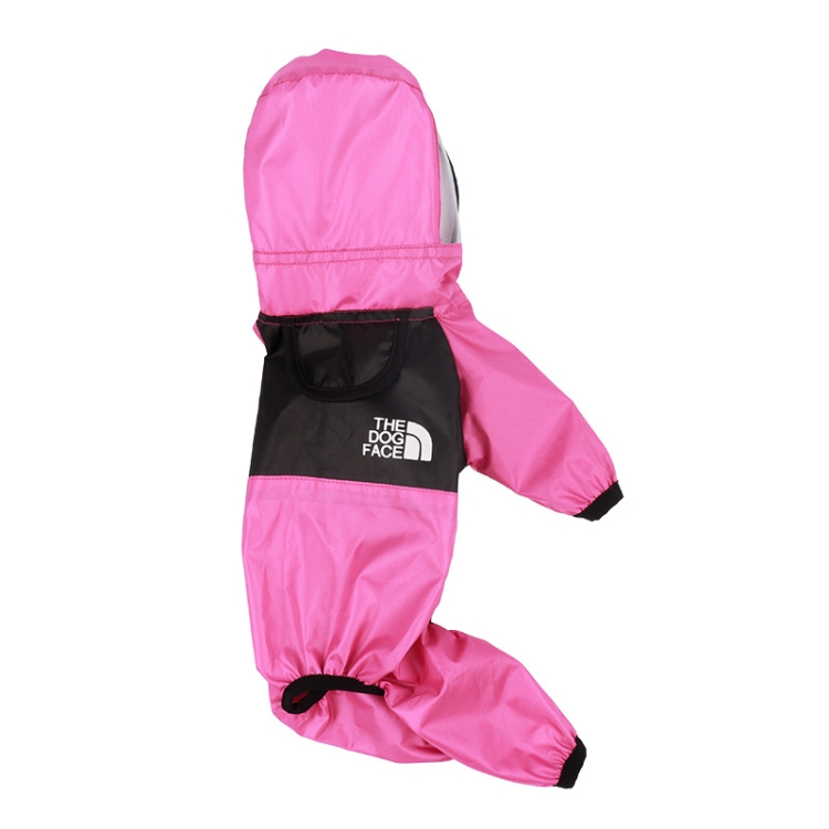 

Seasons Universal Raincoat For Dogs Four-Legged Clothing Transparent PU Waterproof Clothing, Size: L(Rose Red)