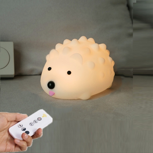 

ZD-27 Cute Hedgehog Night Light Timer Dimming USB Bedside Lamp, Style: Remote Control