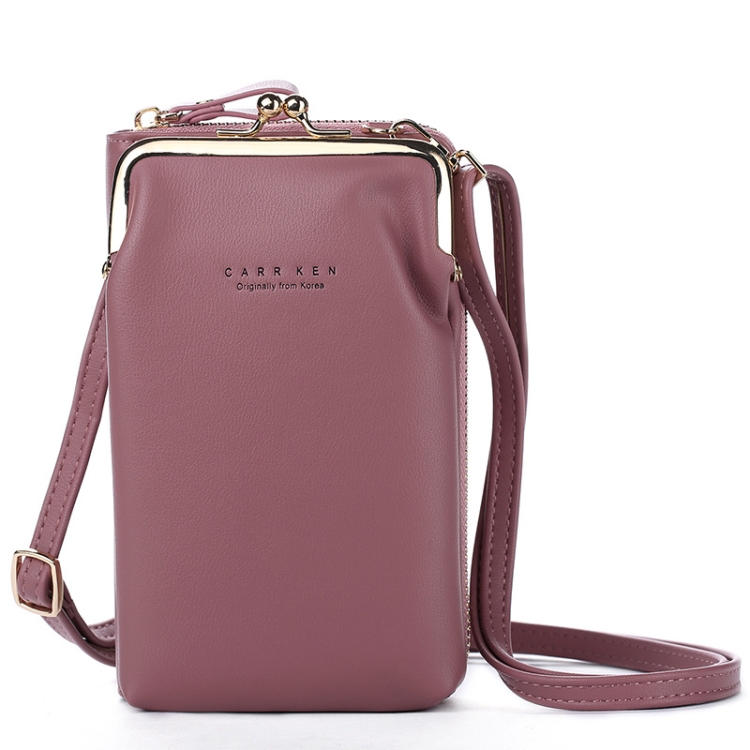 

H2105 Multifunctional Plain Weave Mini Mobile Phone Bag Messenger Shoulder Bag(Shallow Purple)